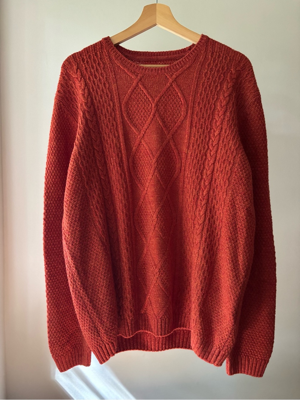 Vintage Marled Orange Cable Knit Sweater